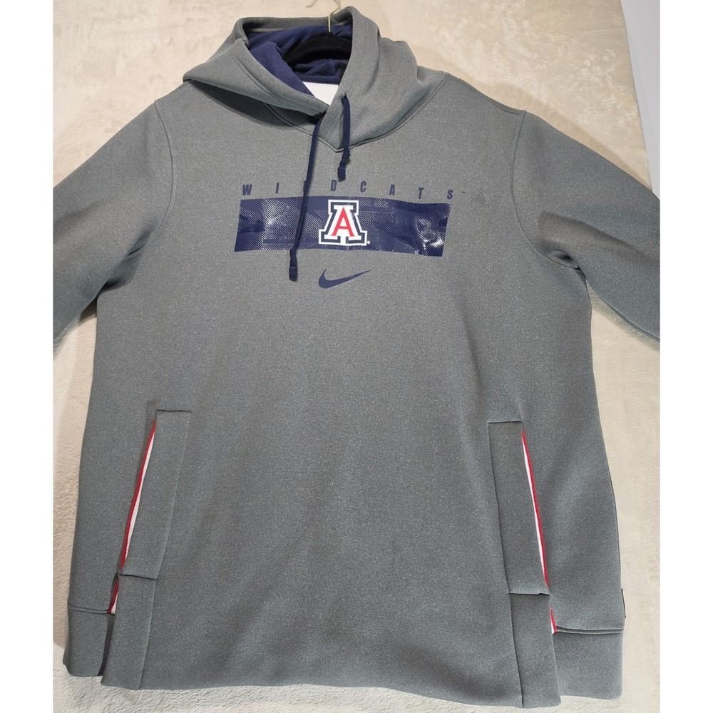 Nike Arizona Wildcats Hoodie XL Gray Navy Therma Fit NCAA Engineered Pullover - Picture 2 of 13